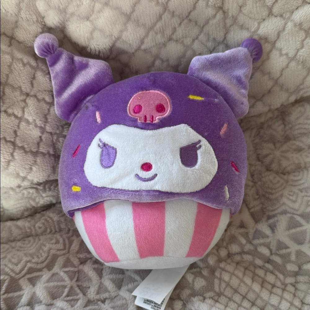 Hello Kitty (KUROMI) by Sanrio - Cute Purple & Pink Stuffed Plush approx 6 inche